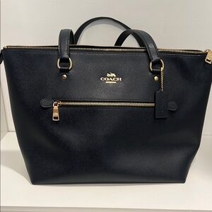 Coach Blue Tote with Gold Details